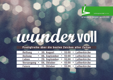 „wunder.voll“ | 30. August bis 11. Oktober 2015