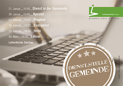 „dienst.stelle gemeinde“ | 21. Januar bis 4. März 2018